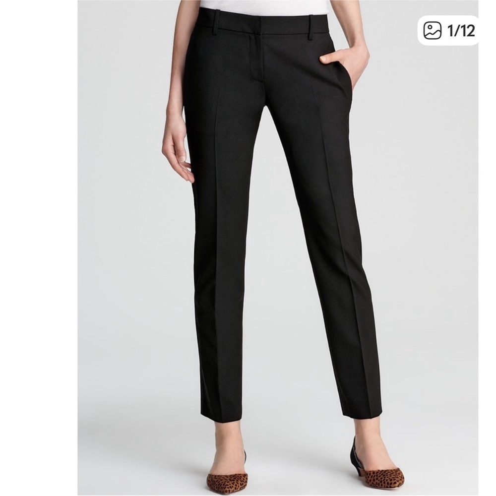 Theory Testra Tailored Wool Black Trousers